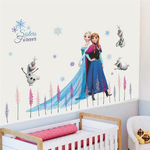 Frozen Cartoon Princess Elsa Anna Wall Stickers