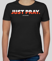 JUST PRAY Women's White/Red Crew Tee