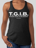 T.G.I.B. Women's Racerback Tee - BLACK