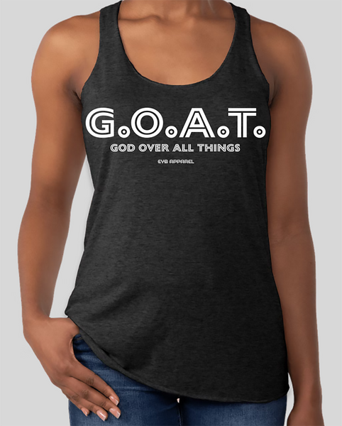 G.O.A.T. Women's Racerback Tee - BLACK