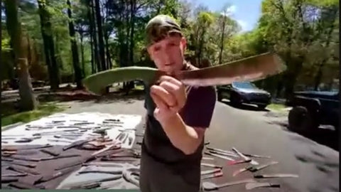 Joe Flowers holds a Bushcraft Parang by Condor Tool and Knife