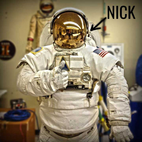 Nick in an astronaut suit