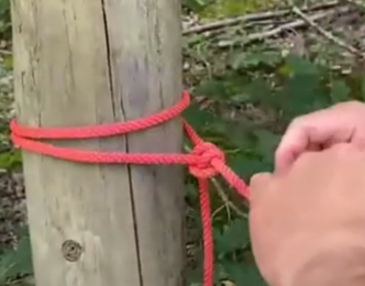 Craig Caudill shows how to tie a round-turn and two half hitches