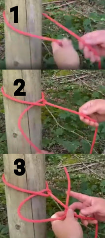 Craig Caudill shows the steps for tying two half hitches