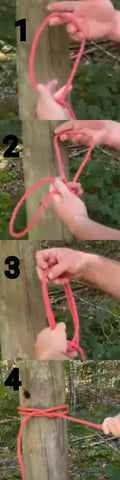 Craig Coudill shows the steps of tying a clove hitch