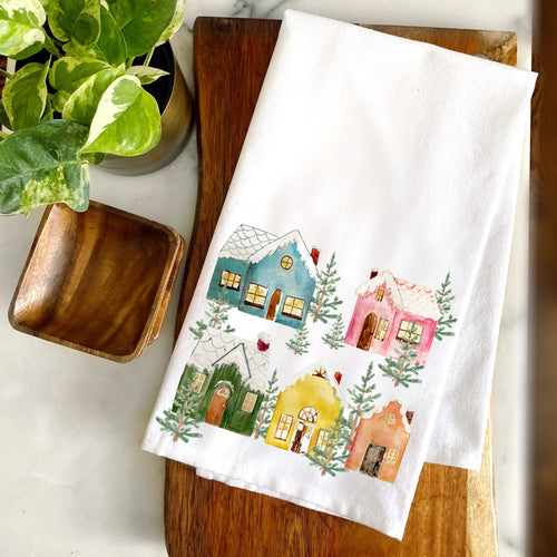 Farmhouse Christmas Tree Gifts Cotton Tea Towels Kitchen