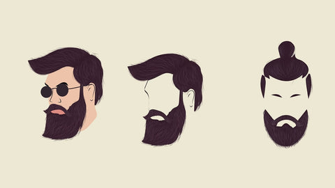 3 men with different hairstyles and beards