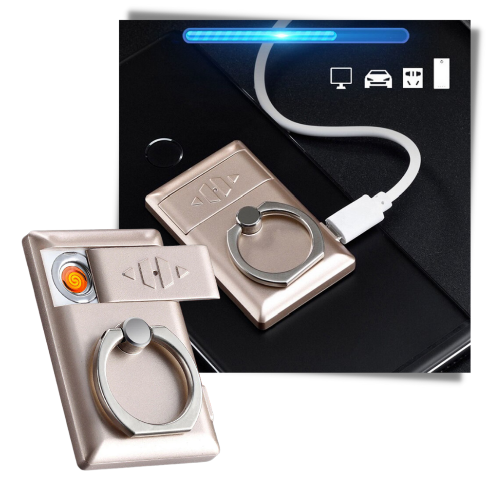 Mobiltelefonring med lighter - tændingsring til - elektronisk lighter med USB til mobilenheder Ozerty Danmark