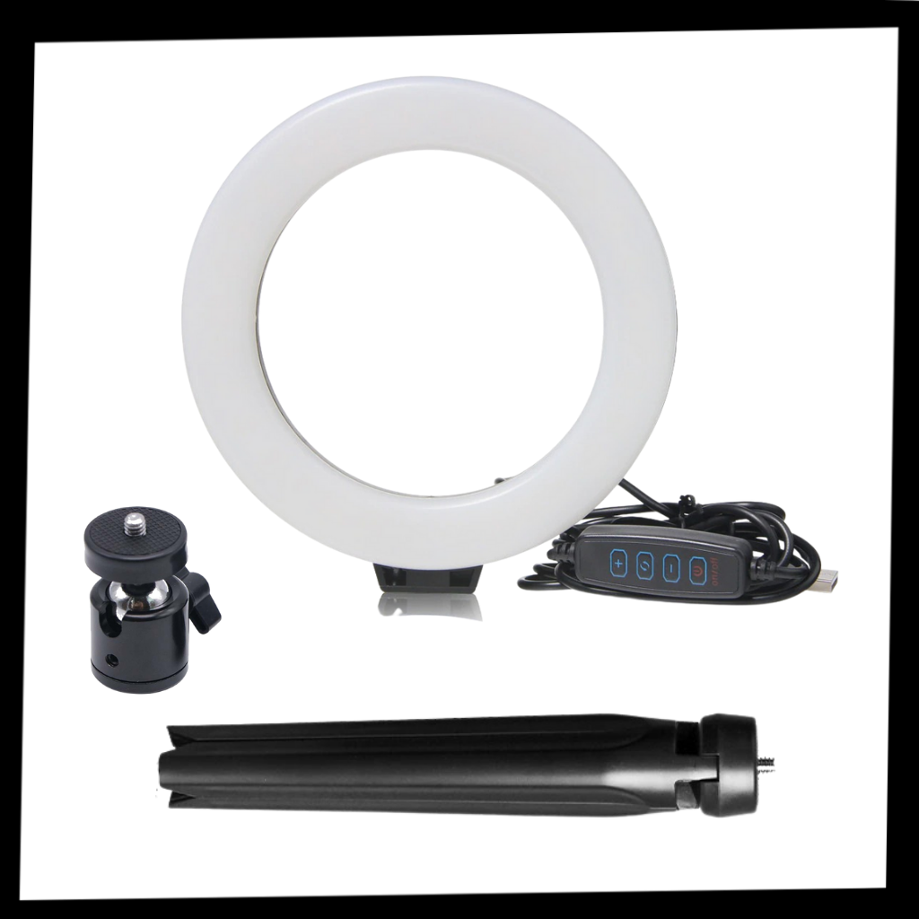 16 cm ring med LED-ljus och stativ - Package - Ozerty