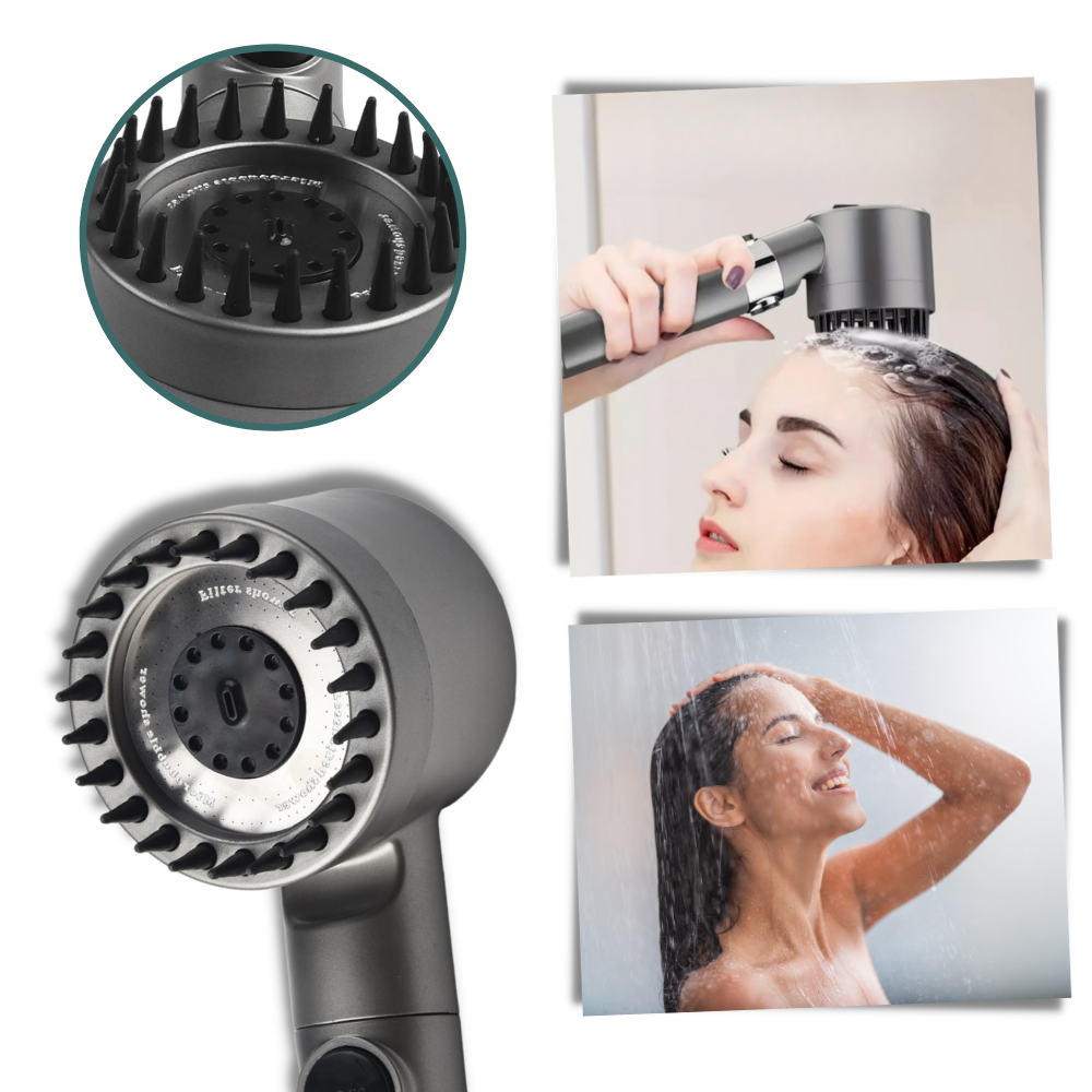 4-in-1 High-Pressure Shower Head - Scalp Massage Feature - Ozerty