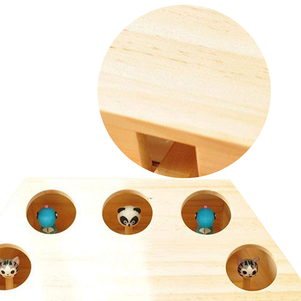 Giocattolo di legno interattivo per gatti con 5 buchi - Look elegante e raffinato - Ozerty