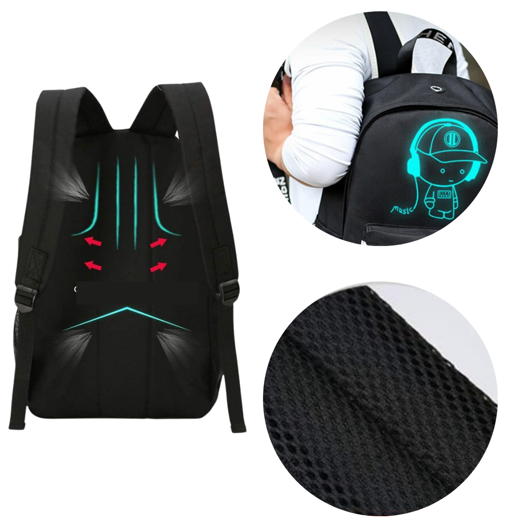 Luminous anime laptop backpack - Comfortable and lightweight - Ozerty