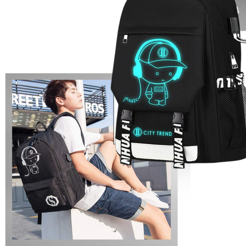 Luminous anime laptop backpack - Unisex and multi-purpose - Ozerty