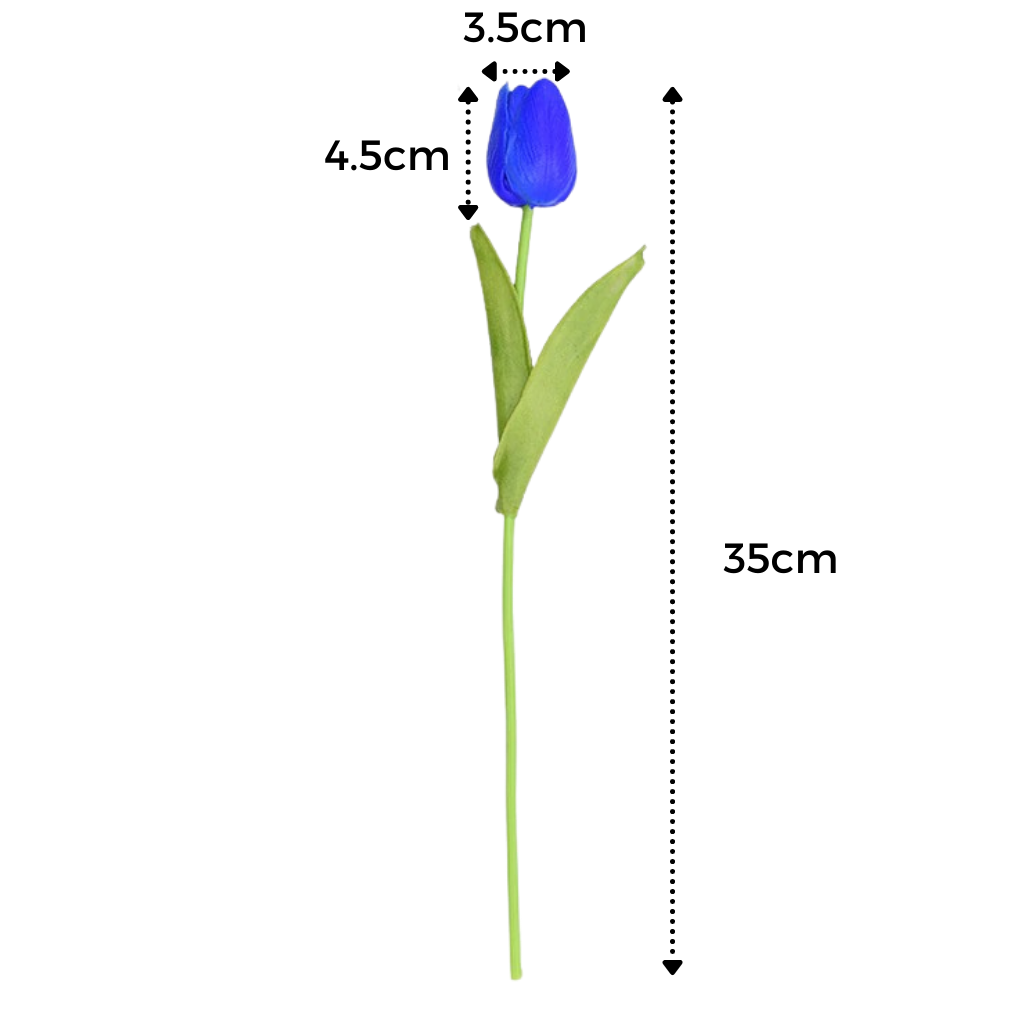 Fiore di tulipano artificiale (10 pezzi) - Dimensions - Ozerty