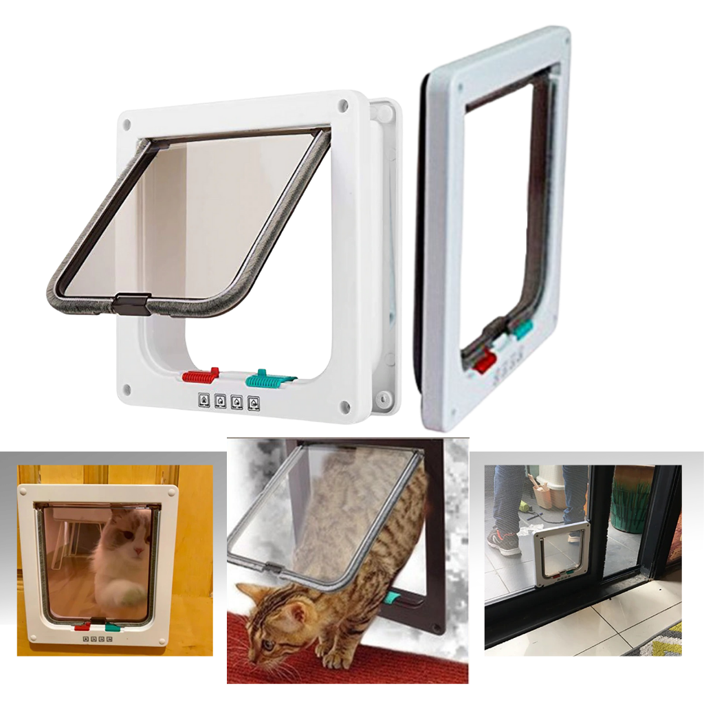 Cat Flap Door | Dog Door 4-Way Opening | Pet Accessory | Cat door - Ozerty