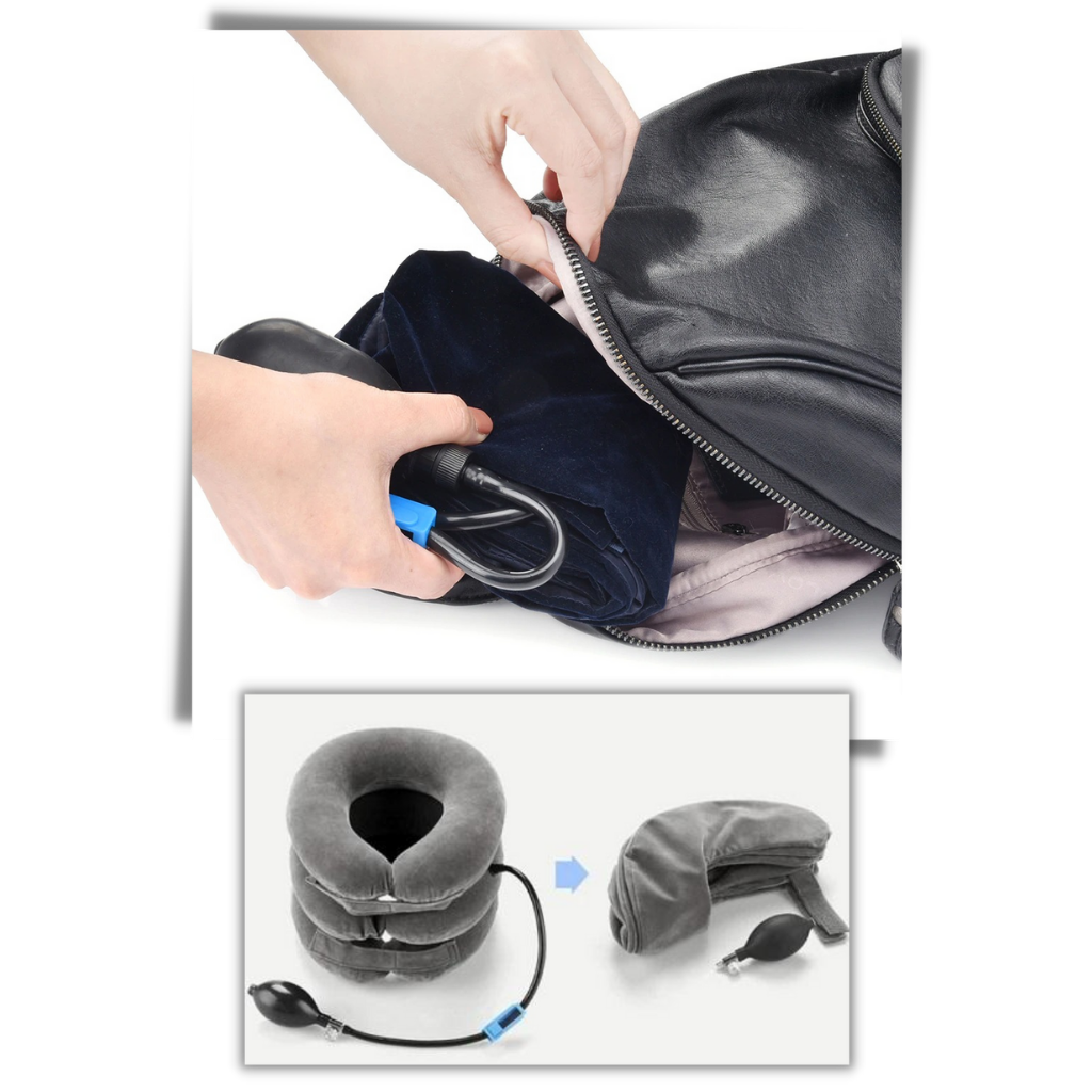 Collarín inflable de tracción cervical - Compacto y versátil - Ozayti