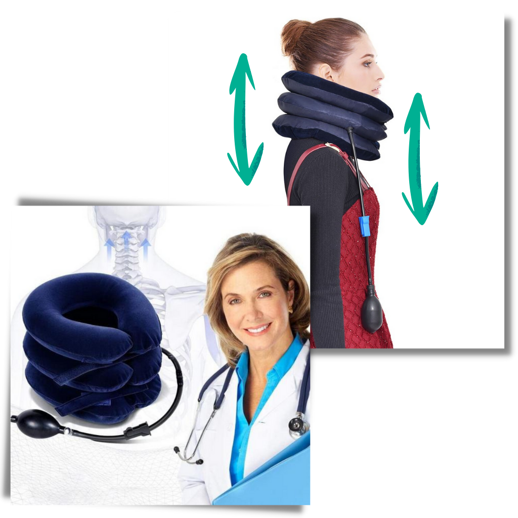 Cervical neck traction inflatable collar - Relaxes by stretching - 