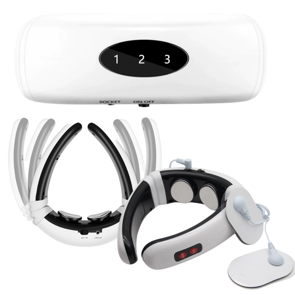 Masseur de cervical à traction circulaire avec chauffage infrarouge  - Design ergonomique - Ouistiprix