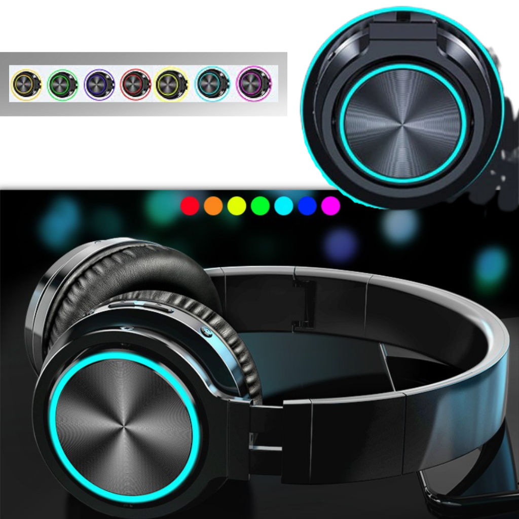 Colorful Bluetooth Headphones - Colorful LED Modes - Ozerty