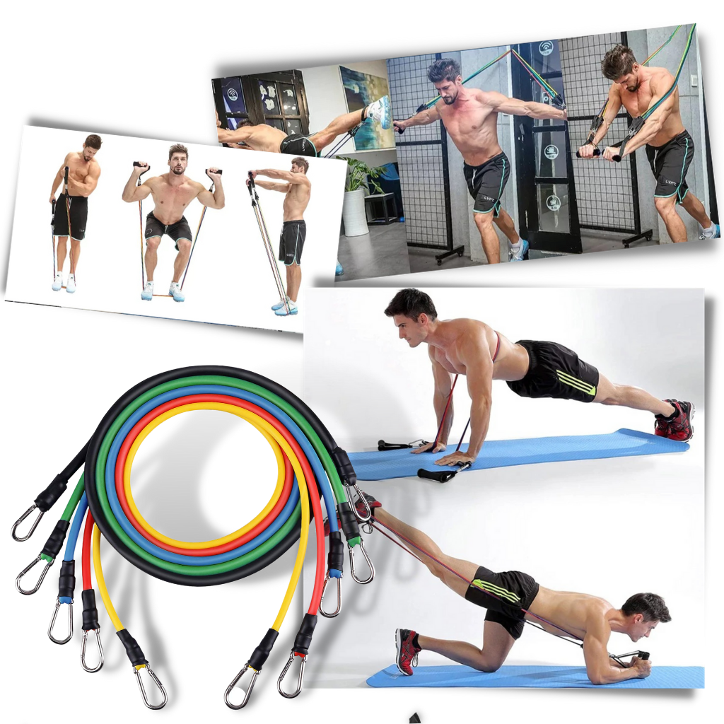 Resistance Bands with Handles Workout Pull Ropes Exercise Accessories - Ozerty