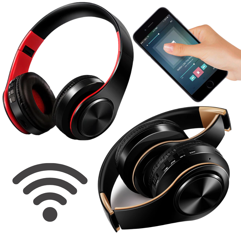 Vikbara Bluetooth-hörlurar | Bluetooth-hörlurar med SD-kort - Ozerty