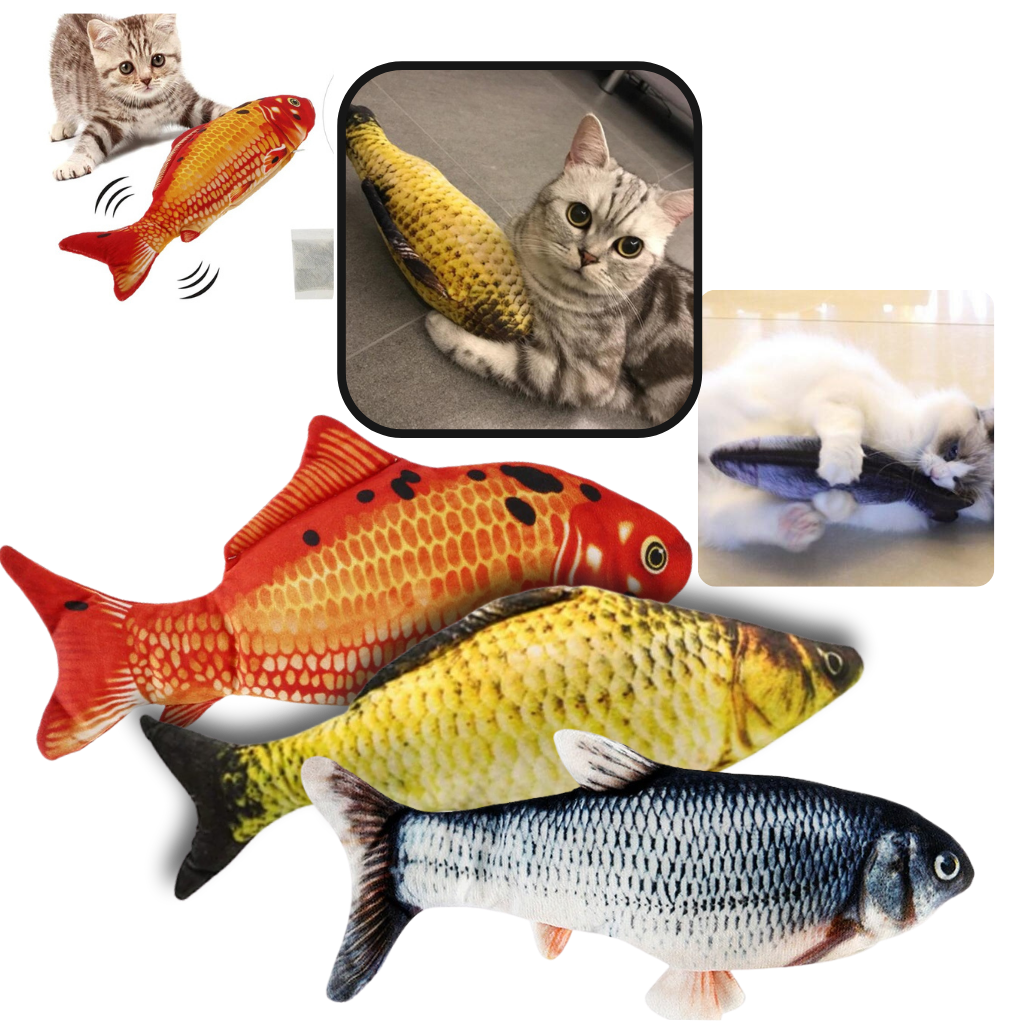 Giocattolo per gatti con pesce fluttuante | Giocattoli morbidi per gatti cani cuccioli | Accessorio per animali domestici - Ozerty