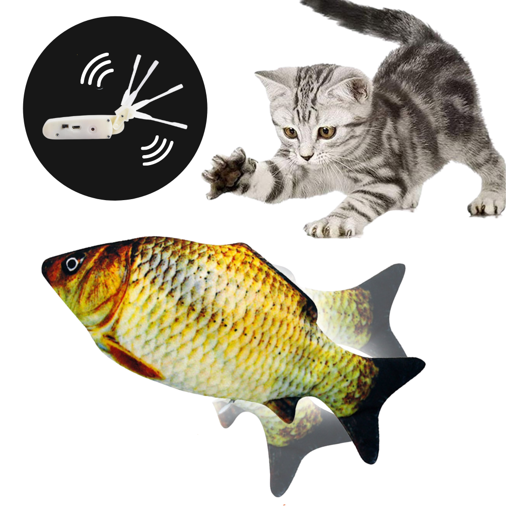 Jouet poisson pour chat - CAPTEUR ET BATTERIE - Ozerty