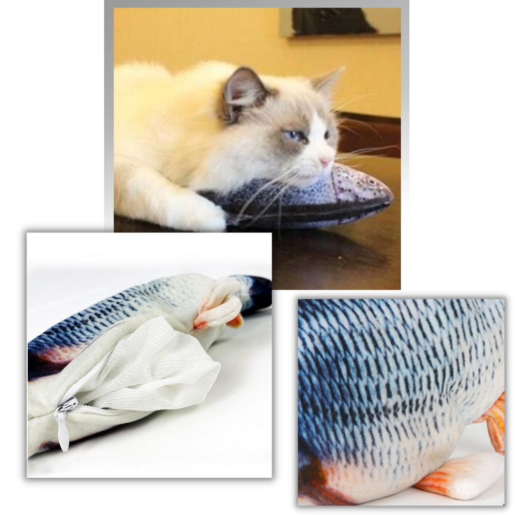 Giocattolo per gatti a forma di pesce fluttuante - MATERIALE MORBIDO - Ozerty