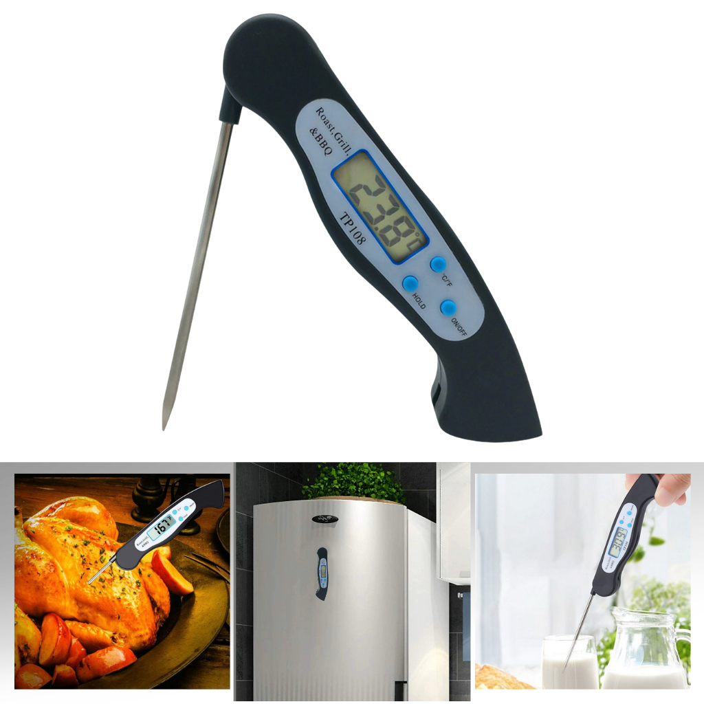 Thermomètre alimentaire numérique pliable à lecture instantanée - Ozerty