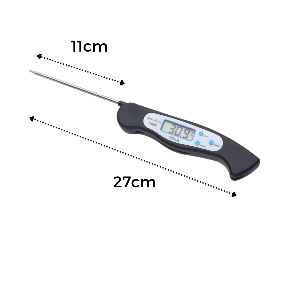 Foldable Instant Read Digital Food Thermometer - Dimensions - Ozerty