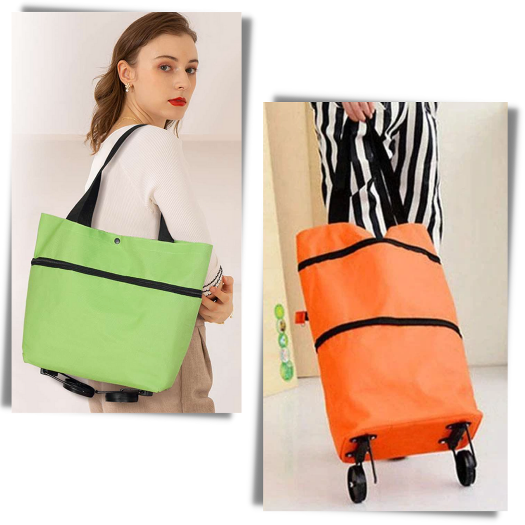 Sac de commission à roulettes pliable 30L - Sac multifonctionnel - Ozerty