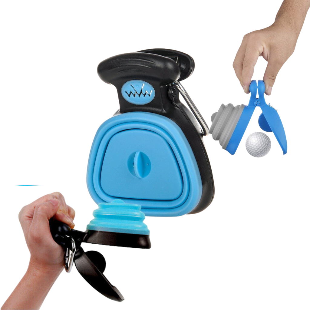 Foldable dog poop scoop with bag dispenser - One-handed scooper - Ozerty