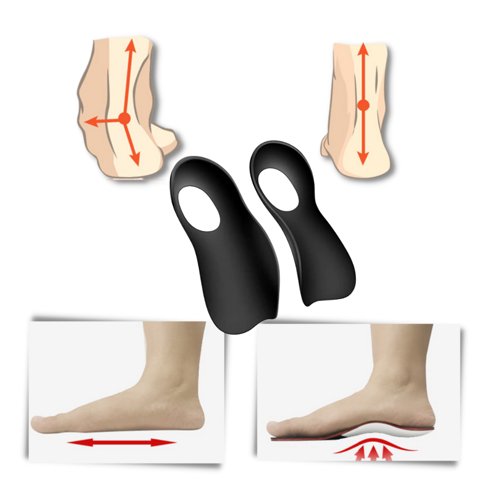 Orthopedic insoles for flat feet - Balanced support design - 