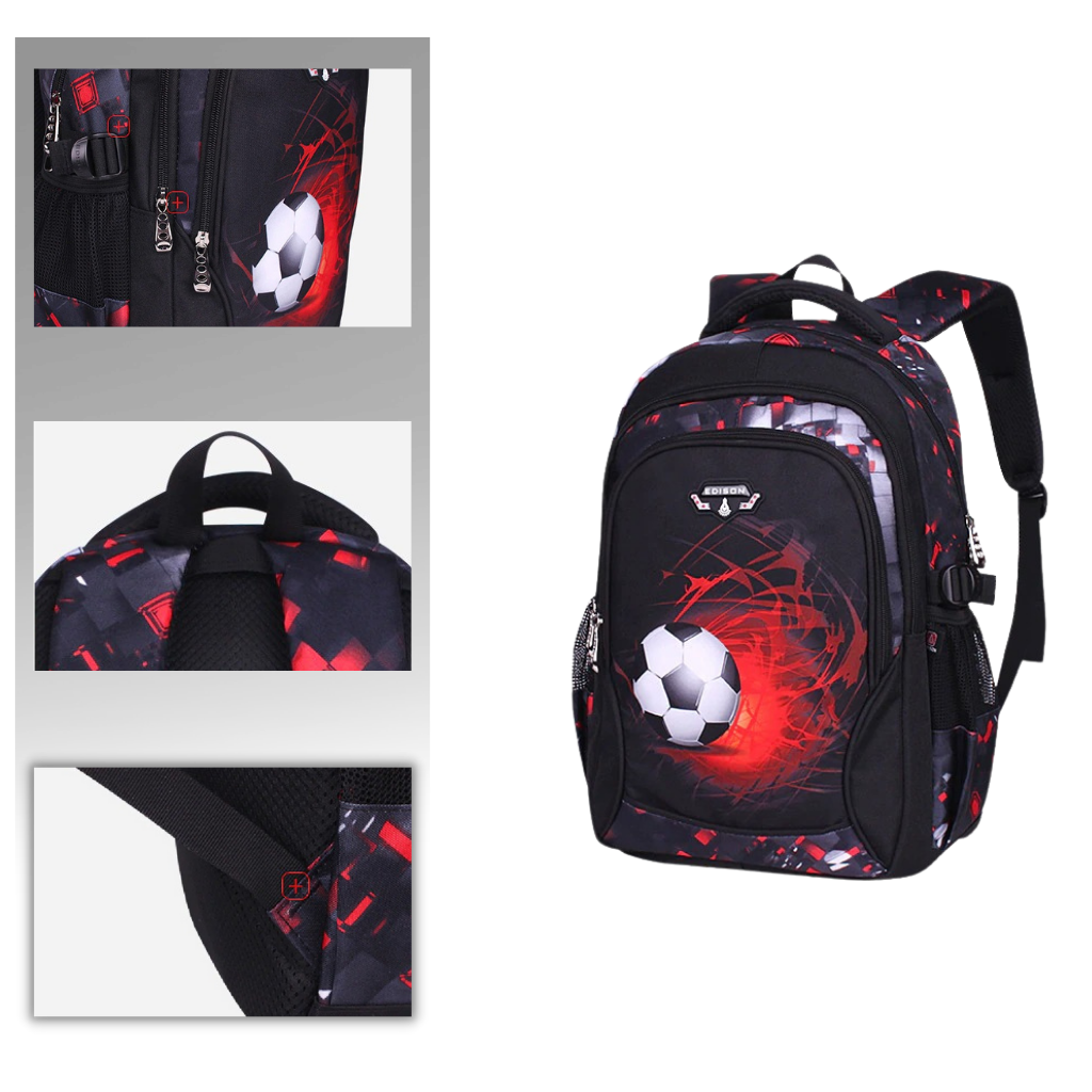 Mochila escolar con estampado 3D de Fire Soccer para niños