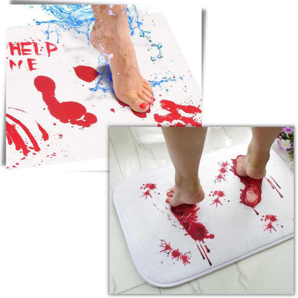 Divertida alfombra de baño de Halloween efecto sangre - Alfombra de baño antideslizante  - Ozayti