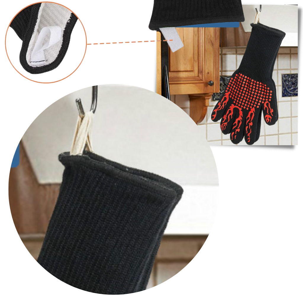 Heat resistant BBQ gloves (1 pair) - Easy to Store  - Ozerty