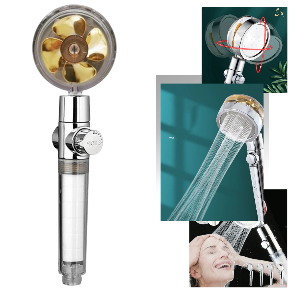 Helix Shower Head │ High Pressure Spray Nozzle │ Rotating Rainfall - Ozerty