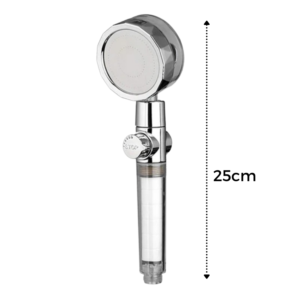 High pressure rotating helix shower head - Dimensions - Ozerty