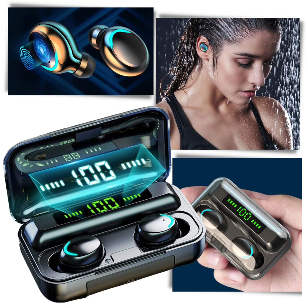 Auricolari Bluetooth con box batteria di ricarica | auricolari senza fili cancellazione del rumore - Ozerty