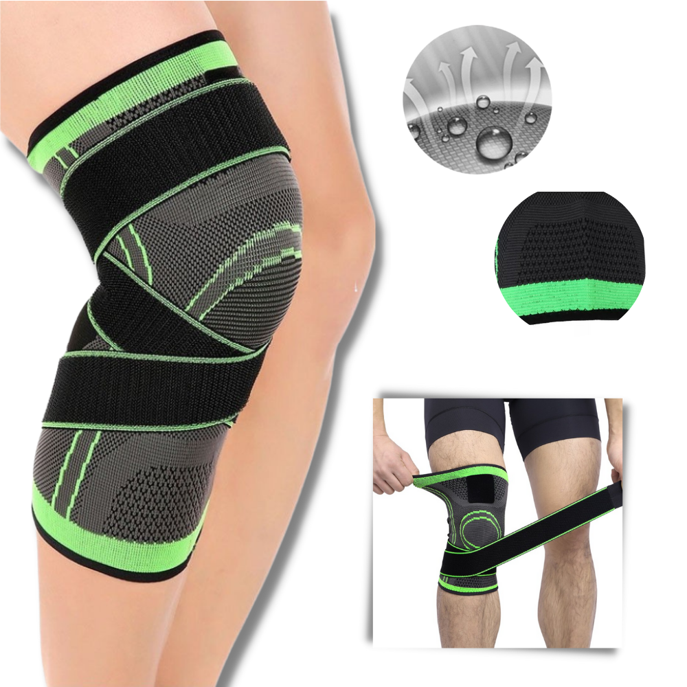 Knee Compression Sleeve - 3D Weaving Technology - Adjustable Velcro ...