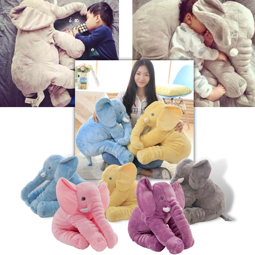 Large Baby Elephant Plushie pillow | Toddler elephant cuddle pillow - Ozerty