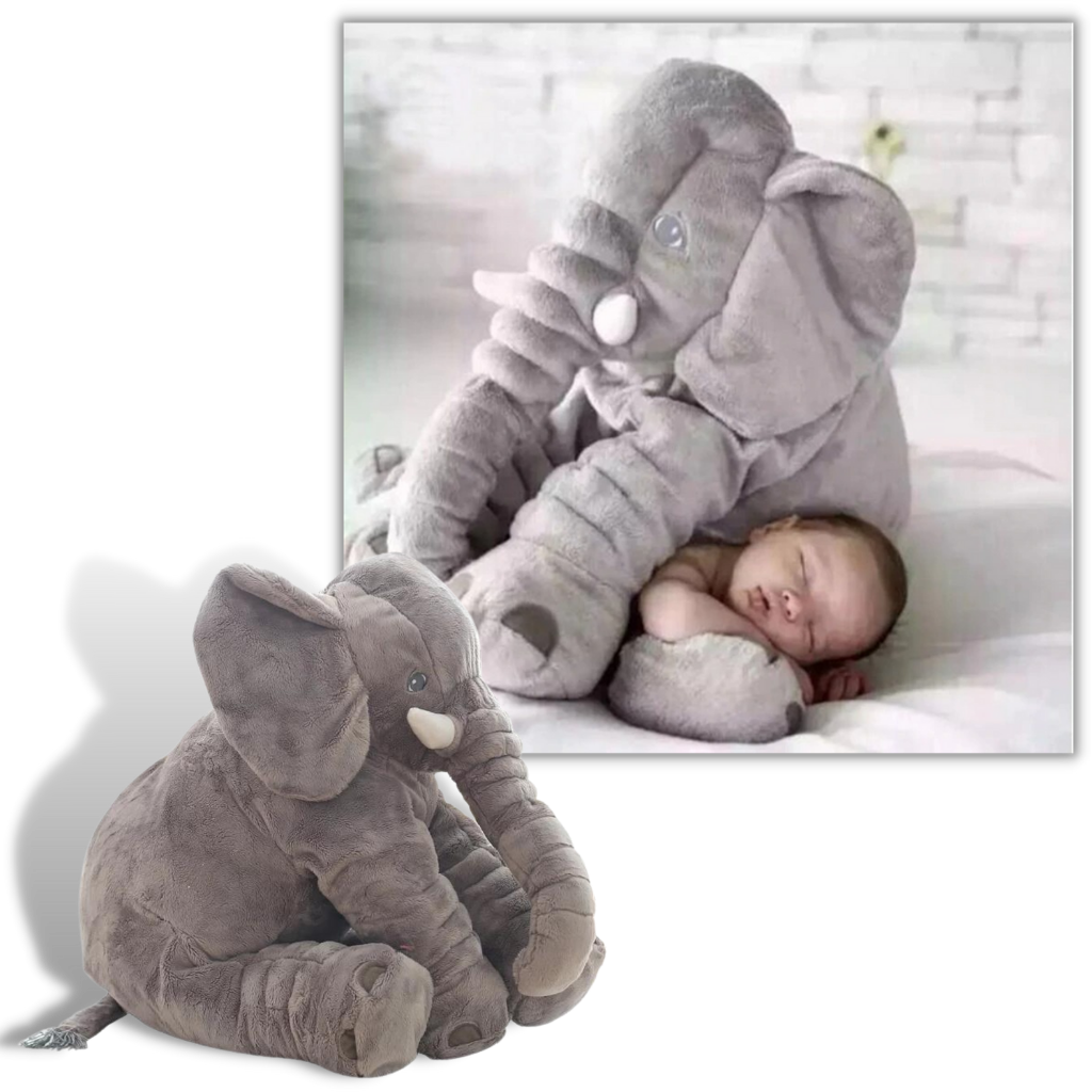 Grande peluche éléphant pour bébé - ANIMAL EN PELUCHE À CÂLINER - Ozerty