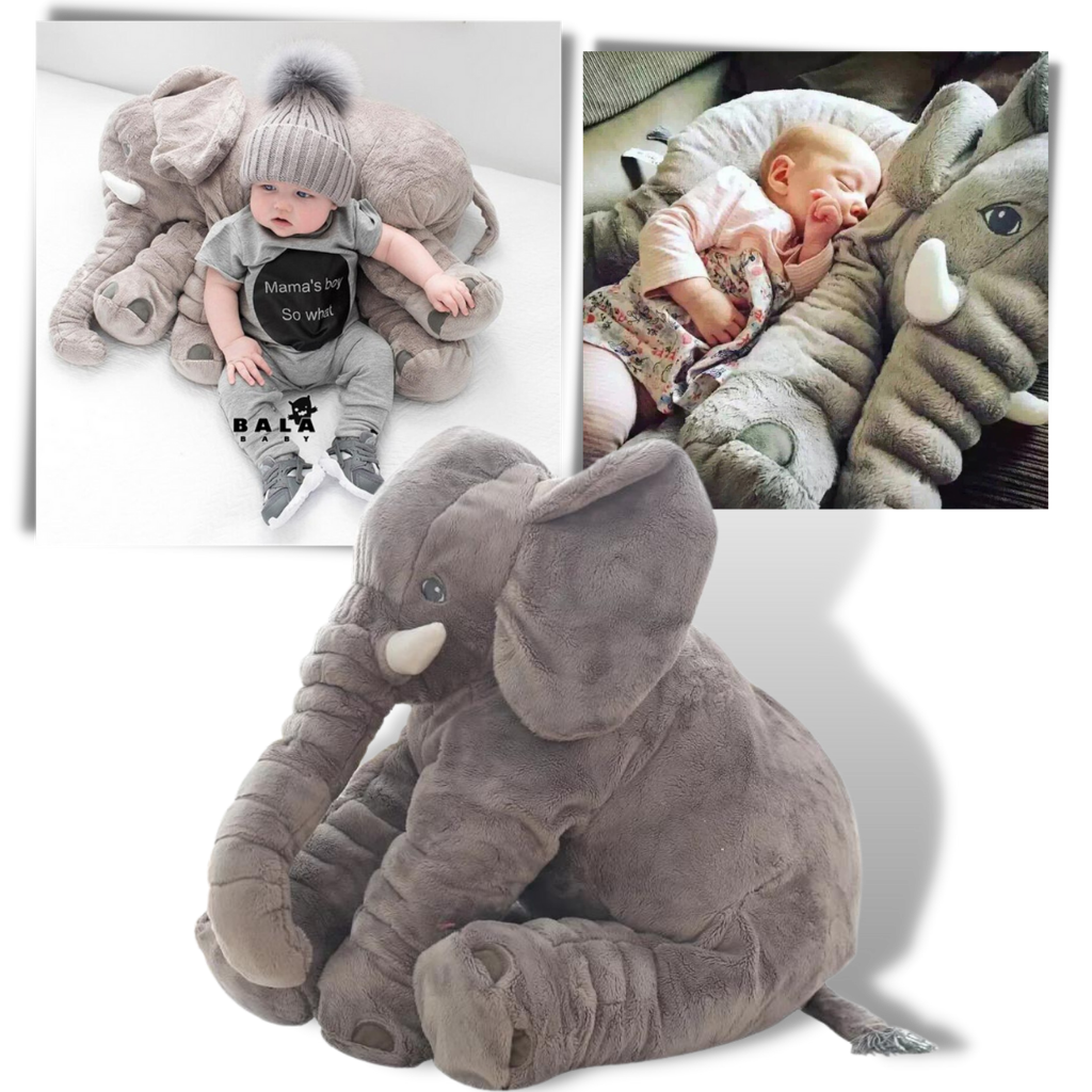 Large elephant plush toy for baby - ULTRA SOFT PLUSH PILLOW - Ozerty