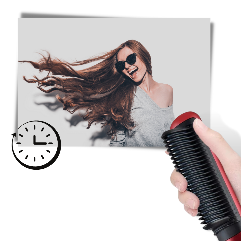 Electric Ceramic Brush Hair Straightener - Time saving -