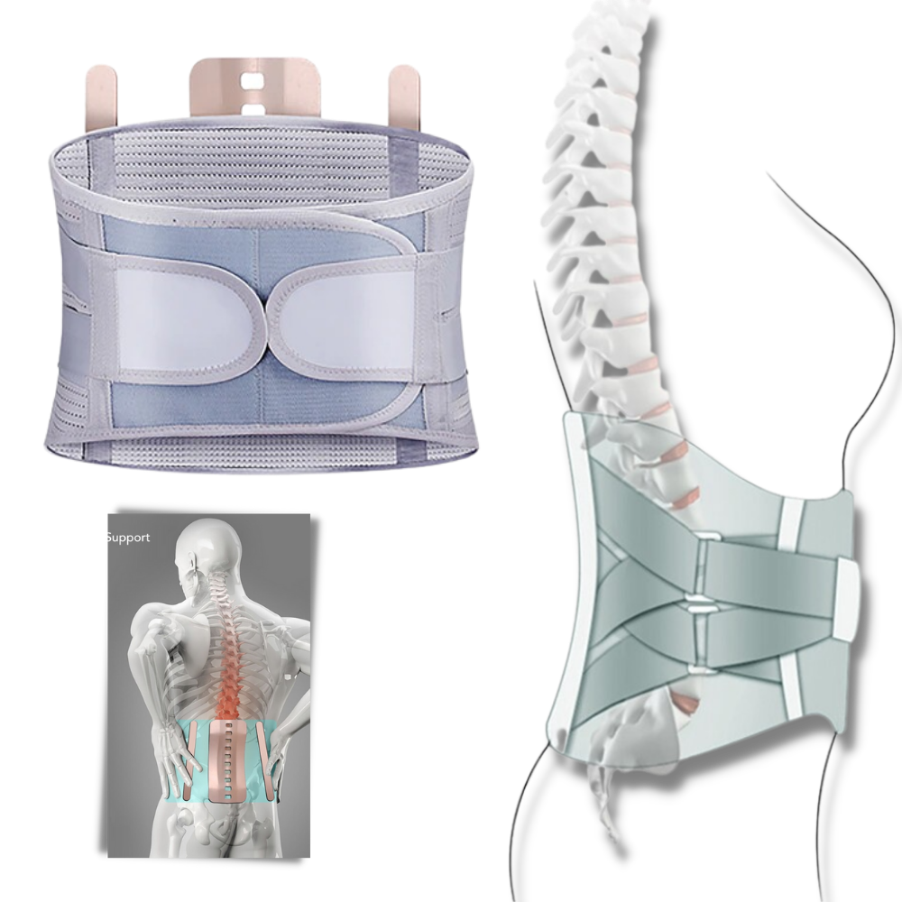 Cintura ortopedica di supporto lombare - Doppie stecche laterali - Ozerty