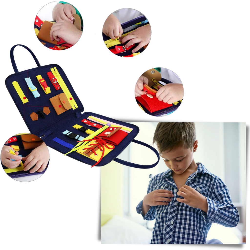 Montessori Suitcase of Dexterity - Helps Children Get Dressed - Ozerty