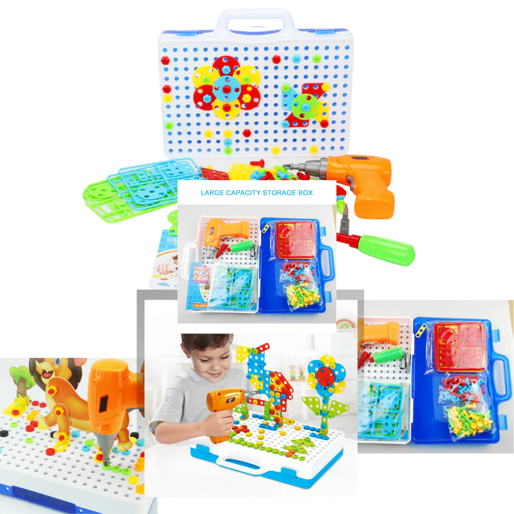 Mosaikborr - pedagogisk - kreativ leksak - realistisk borrmaskin - Ozerty