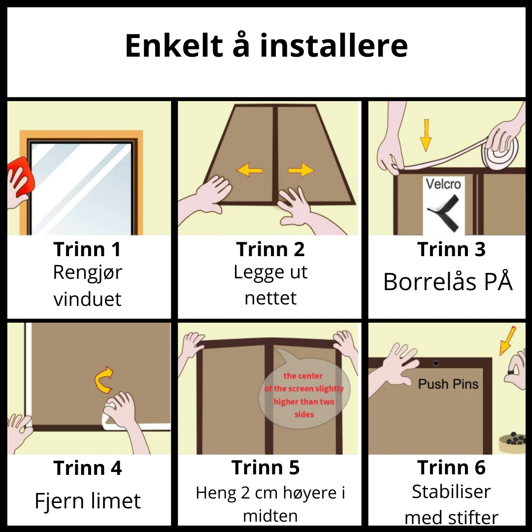 Magnetisk myggnett til dør - Enkelt å installere - Ozerty