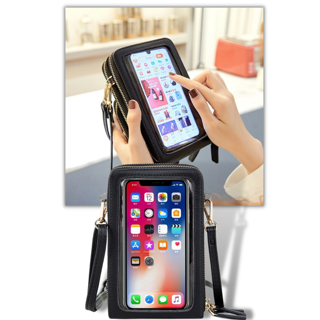 Touchscreen Multi-Pocket Crossbody Bag - Touchscreen Cover - Ozerty