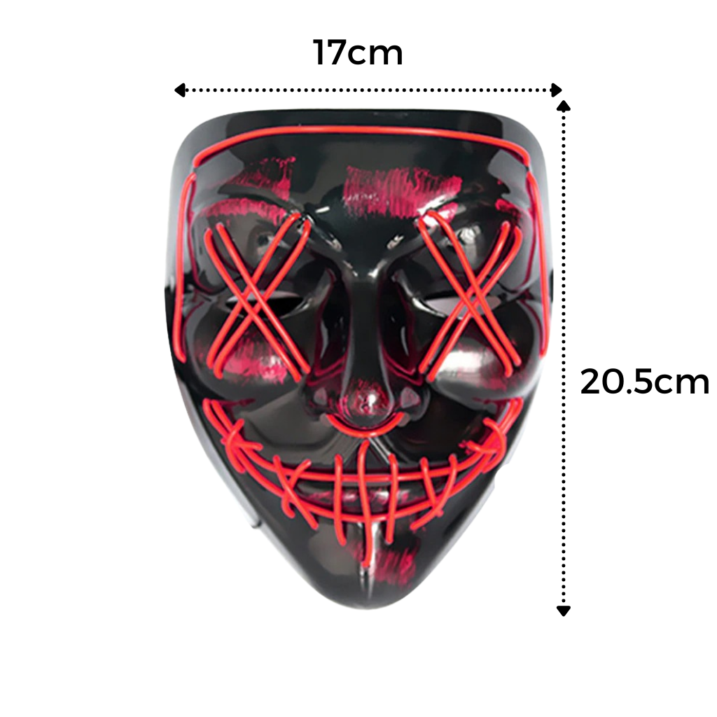 Neon LED mask - Dimensions - Ozerty